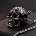 Retro Stainless Steel Mens Punk Skull Pendant Necklace For Men Domineering Halloween Accessories Gothic Biker Jewelry Male New. 