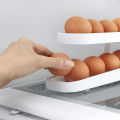 Egg Holder for Fridge, Egg Dispenser, Automatic Rolling Egg Container, 2-Tier Egg Dispenser, Space Saving Egg Tray for Refrigerator, Egg Holder, Refrigerator, Rolldown Egg Dispenser Auto Rolling Egg Holder Storage Rack. 