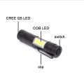 CREE Q5 Xpe+cob Computers Mini Flashlight Q5 Flashlight COB Flashlight without Battery. 