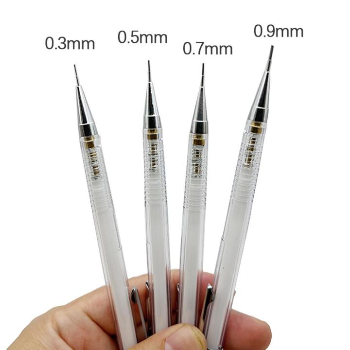 Simple Transparent Mechanical Pencil 0.3 0.5 0.7 0.9mm Automatic Pencil Lead Refill Art Painting Writing Supplies Stationery