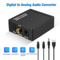 Digital to Analog Audio Converter | Digital Coaxial Fiber Optic Analog Output Converter. Optical Coaxial Digital Audio for Home Cinema. 
