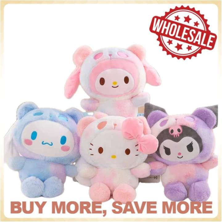 [Ready Stock] Hello Kitty Kuromi Plush Doll Toys Lolita Princess Dress Melody Cute Little Devil Ragdoll Gift Soft