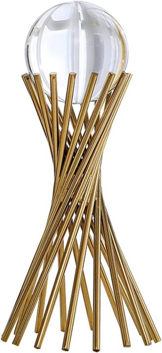 Modern Arts Crystal Nest Tower | Clear Crystal Ball with Metal Stand, Metal Crystal Ball Ornaments, with Gilded Metal Stand Home Ornament, for Home Office Decor, Wedding Gift | Metal Crystal Ball Ornament Nordic Style Wrought Iron Clear Ball Sculptures