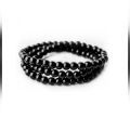 New Fashion Long Shiny Jet Black Beads Bracelet For Men. 