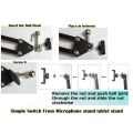 ALOGY  Scissor Arm Stand Adjustable Foldable For Mobile With Adjustable Mobile Holder And Table Mounting Clamp. 