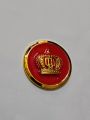 3D Golden Red Taj Crown Metal Logo Sticker With Double Tape For Bikes And Cars Decoration. 