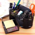 9in1 set office/school supplies,storage/holder/desk/organizer with drawer,pen/notebook,black,BINLU. 