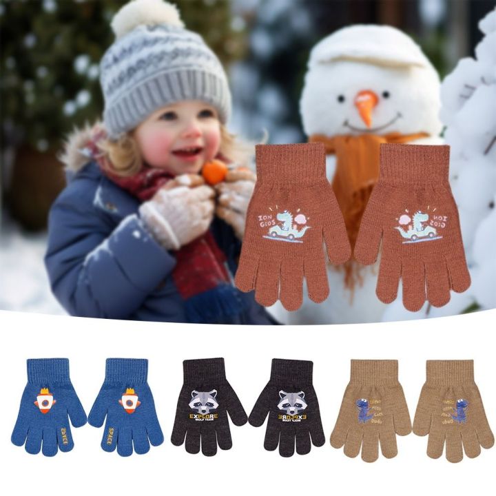 1Pair Cute 7-9 Years Children's Gloves Coldproof Windproof Hand Gloves Cartoon Cartoon Gloves Children