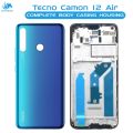 Tecno Camon 12 Air Housing Middle Frame With Side Button and Camera Lens Complete Body Casing Replacement For Camon 12 Air - Blue. 
