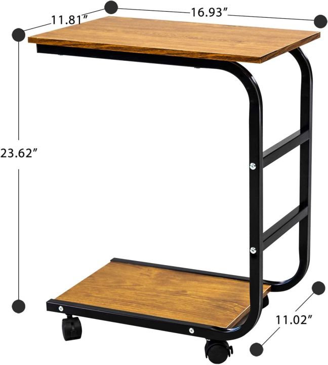 Movable%20Desk%20Side%20Table%20Tray%20Cart%204%20Wheels%20Steel%20Legs%20Wood%20Desktop%20Office%20Home%20Desk%20Shelf%20Organizer%20Bookcase%20%7C%20Natural%20Wood%20Tone%20-%20Image%208