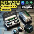 KINGSTAR F9 TWS Bluetooth 5.0 Earphones Touch Control Sports Headset With Mic HiFI Stereo In-ear Earbuds Wireless Headphones. 