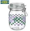 KORKEN IKEA 1-Liter Glass Food Storage Jar with Lid and Rubber Seal, Ideal for Tea, Sugar, Rice, and Pickles. 