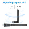 USB WiFi Adapter 150Mbps Wireless Network Network Card Wi-Fi Receiver PC Laptop. 
