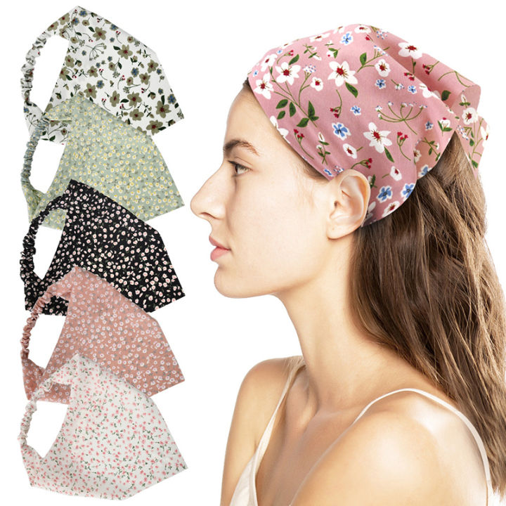 Women Soft Head Kerchief Scarf Floral Hair Bandana Triangle Head Scarves Headband Hair Scarves Yao Store