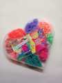 Rainbow Loom Case For creating beautiful bracelets | 8 different bands collection |  1 Bag S Clip | 1 small Crochet Hook | 1 sling short | beautiful Combination for both girls and Boys. 