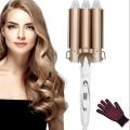 Hair Curler,Iron 3 Barrel Hair Waver Curling Iron Temperature Control, Quick Heating Mermaid Hair Waver for Long or Short Hair Styling. 