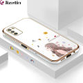 Jizetin (Free Lanyard) for Xiaomi Poco M3 Back Cover Butterfly Girl Luxury 6D Plating Case Side Pattern Soft Silicone Square Phone Cases. 