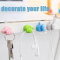 (pack of 5) Creative Silicone Thumb Up Shaped Wall Hook Multi-function Self Adhesive Key Hanger Holder Data Cable. 