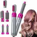 Majestu 5 in 1 Hair Dryer Set Hot Air Comb Blow Volumizer Brush 5 in 1 Hair Styler Hot Air Styler 5 in 1 Curling Iron Set Salon One Step Hot Air Brush Curling Wand Ionic Ceramic Hair Straightener Brush Electric Blow Dryer Curler for Women Girls. 