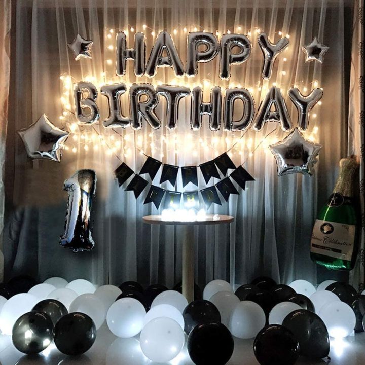 wonderful%20White%20&%20Black%20Birthday%20Decoration%20Set%20Including%20Birthday%20Foil%20&%20Banner%20+%2030%20Balloons%20+2%20x%20Stars%20&%20Fairy%20Light%20-Birthday%20&%20Party%20Supplies%20-Birthday%20Themes%20for%20Girls%20&%20Boys-White%20&%20Black%20Birthday%20Decor%20-%20Image%202