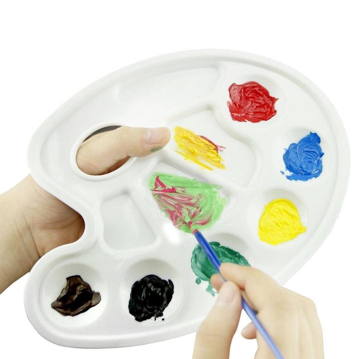 Artlicious Paint Palette - Plastic Paint Tray Palettes for Acrylic, Oil, or Watercolor Painting - Thumb Holder Trays for Artist Mixing Wet Color - Size for Kids & Adults, Craft Supplies