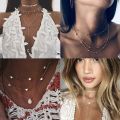 Vintage Necklace Multilayer Moon Stainless Steel Gold Pendant Bohemian Dubai Style Chain Jewelry Collar Necklace For Women. 