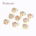 Luxury 18K Gold Plated Inlay Zircon Square Spacer Separator Beads High Quality Jewelry Making DIY Bracelets Necklace Accessories. 