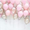 Pink And Silver Balloons Set. 