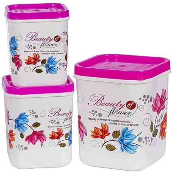 Food use kitchen storage containers air tight / kitchen storage containers ( 2kg, 3kg, 5kg, ) Pack of 3 - 2 L, 3 L, 5 L Plastic Grocery Container (Pack of 3, Multicolor)