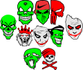 10 Small Skull Stickers for MOBILE, BIKE CYCLE, ETC.. 