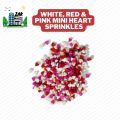 Small Heart Sprinkles for Cake Decorations - White, Red & Pink Mini Heart Shape Sprinkles for Cupcakes, Donuts, & Bakery Items – Small Heart shape Sprinkles for Anniversaries, Birthdays, Mother’s Day, Baby Shower, New year & Other events – 25 Grams. 