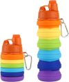 GoBox, Collapsible Silicone Water Bottle/Coffee Cup/Food Basket: Adjustable 500ml/350ml sizes for outdoor fitness, travel, camping, and mountaineering. Portable, foldable, reusable, and leak-proof design. Ideal for kids and easy to carry.. 