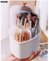 360 Rotation Heart Design Makeup Brush Storage Bucket, Plastic Makeup Organizer, Waterproof  Dustproof Cosmetic Storage Box With Clear Cover, Lip-gloss Holder, Desk Organizer For Countertop Vanity And Bathroom. 