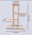 Wooden Plant Stand 2 Tier Foldable Flower Pot Display Shelf Rack Solid Wood Floor Two-layer Storage Balcony Folding Flower Stand. 
