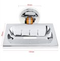 Vacuum Soap Holder dish (Attach on Mirror without Drill) Plastic Soap Dish with Chrome Finish (1 Piece). 