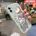 JIUMOO For Xiaomi Poco M3 Case Cartoon Squirrel and Cat Pattern Wave Border Soft Shockproof Anti Scratch Safety air bag Phone Cases Transparent Protective Cover Casing. 
