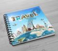 Travel Diary Printed Personalized Cute Customized Spiral Diaries by Favourite Plus. 