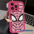 Trendy Brand Marvel Cool Spider-Man Web Case Compatible for IPhone 15 11 13 12 14 Pro Max 7Plus XR 15 7 6 8 6S Plus X XS Max SE 2020 Angel Eyes Marvel Cartoon Shockproof Soft Cover. 