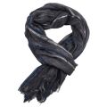 Lurex Stripe Men Scarf Fringe Cotton Linen Scarf Men Winter Outdoor Warm Long Shawl Soft Muffler Vintage Literary Style 90x195cm. 