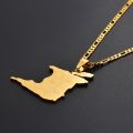 Anniyo Big Trinidad Tobago Map City Name Pendant Necklace For Women Men Gold Color Trendy Ethnic Jewelry S 119421. 