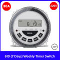 Digital Weekly Programmable Timer Switch | 30A 220V AC Power Controller | Automatic ON/OFF Switch for Lights, Motors, AC, Water Pumps & Appliances | 7 Day Time Control Timer with LCD Display. 