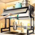 Over Sink Dish Drying Rack, Large Dish Rack With Metal Steel Utensil Cup Holder Sink, Expandable Shelf Rack With Utensil Holder (Size : 85cm). 