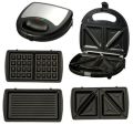 Automatic 3 in 1 multi- function electric grill waffle panini sandwich maker. 