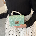 New Girl Pearl Handbag Small Fragrant Style Diamond Jelly Bag Mini Shoulder Crossbody Bag Children's Bag Wholesale. 