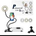Universal Flexible Snake Stand with LED Selfie Ring Light Portable Selfie Ring Light With Cell Phone Holder tripod, Stream Lamp Light. 
