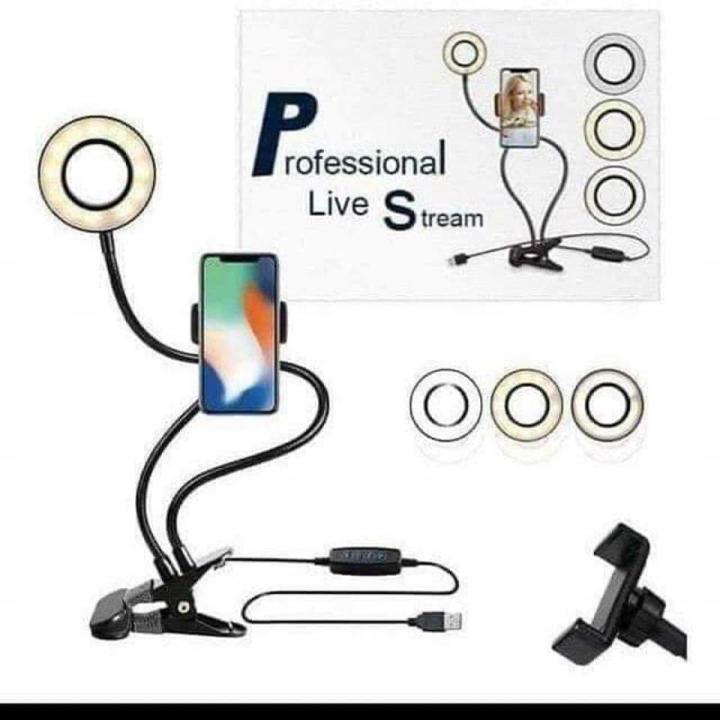 Universal Flexible Snake Stand with LED Selfie Ring Light Portable Selfie Ring Light With Cell Phone Holder tripod, Stream Lamp Light
