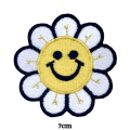 Smiley Face Daisy Flower Embroidered Iron On Patch Sew On Badge Bags Caps Jeans Jackets Applique. 