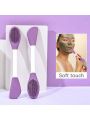 2 in 1 Face Mask Brush, Silicone 2In1 Facial Cleansing, mask brush silicone, mask brush facial, Silicone Double Head Mask Brush, Silicone Face Wash Brush, Mud Film Special Scraper Applicator, Facial Cleansing Brush, facial cleansing brush silicon. 