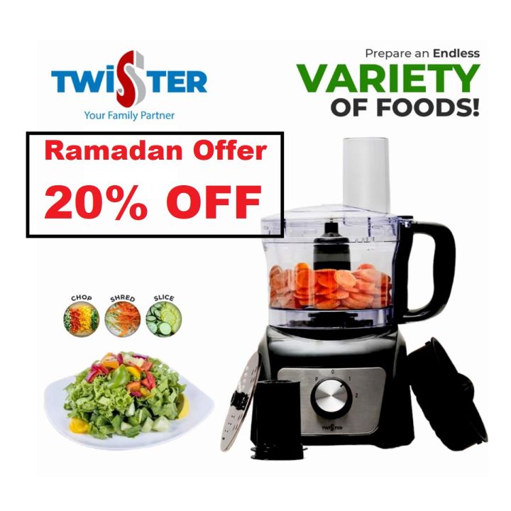 Twister Chopper –Home Appliances Meat & Vegetable Chopper 4 in 1 CC-4162 ( Heavy Duty Motor) Transparent Bowl is Safe and Reliable Kitchens Best Food Chopper - Vegetable Chopper/Mincer/Mixer/Blender