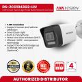 HIKVISION DS-2CD1043G2-LIU 4 MP SMART HYBRID LIGHT FIXED BULLET NETWORK CAMERA- SMART DUAL-LIGHT ADVANCED TECHNOLOGY WITH LONG RANGE IP CAMERA- BUILT IN MICROPHONE FOR REAL TIME AUDIO SECURITY IP CAMERA- WATER AND DUST RESISTANT (IP67) CAMERA. 